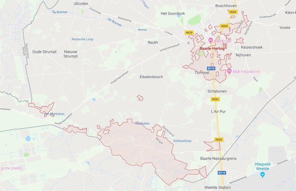 kaart Baarle-Hertog